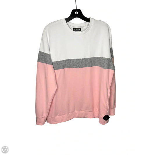 Sweatshirt Crewneck By Clothes Mentor In Pink & White, Size: Xl