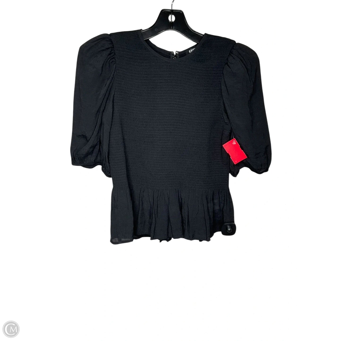 Blouse Short Sleeve By Express In Black, Size: S