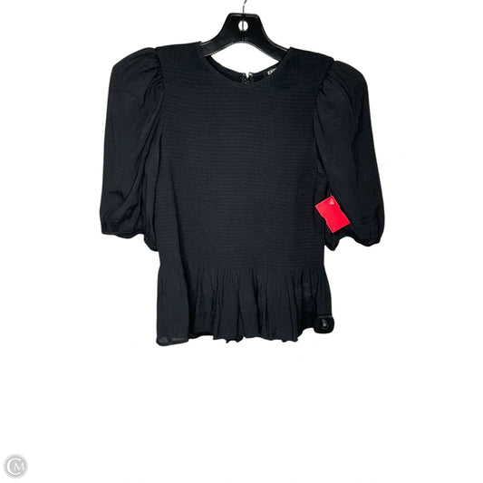 Blouse Short Sleeve By Express In Black, Size: S