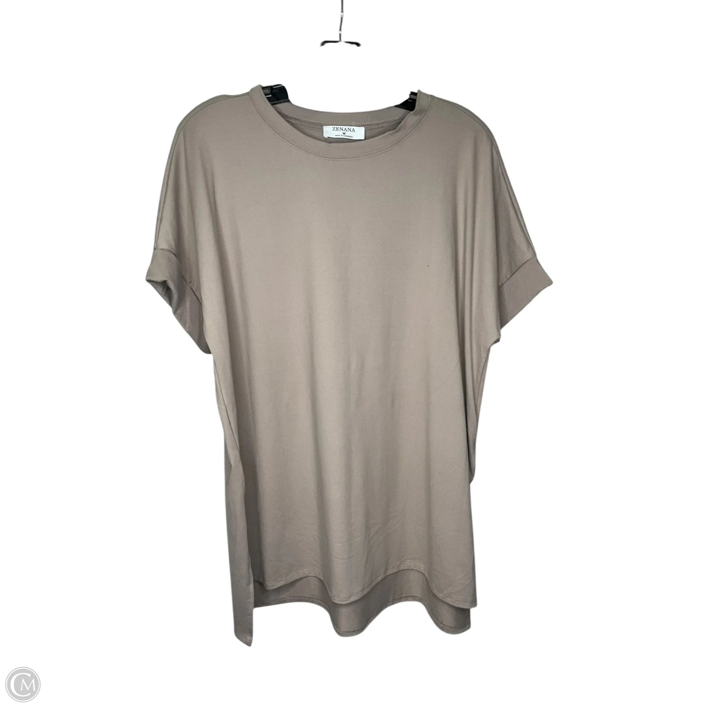 Top Short Sleeve By Zenana In Brown, Size: M