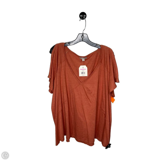Top Short Sleeve By Wonderly In Orange, Size: 3x