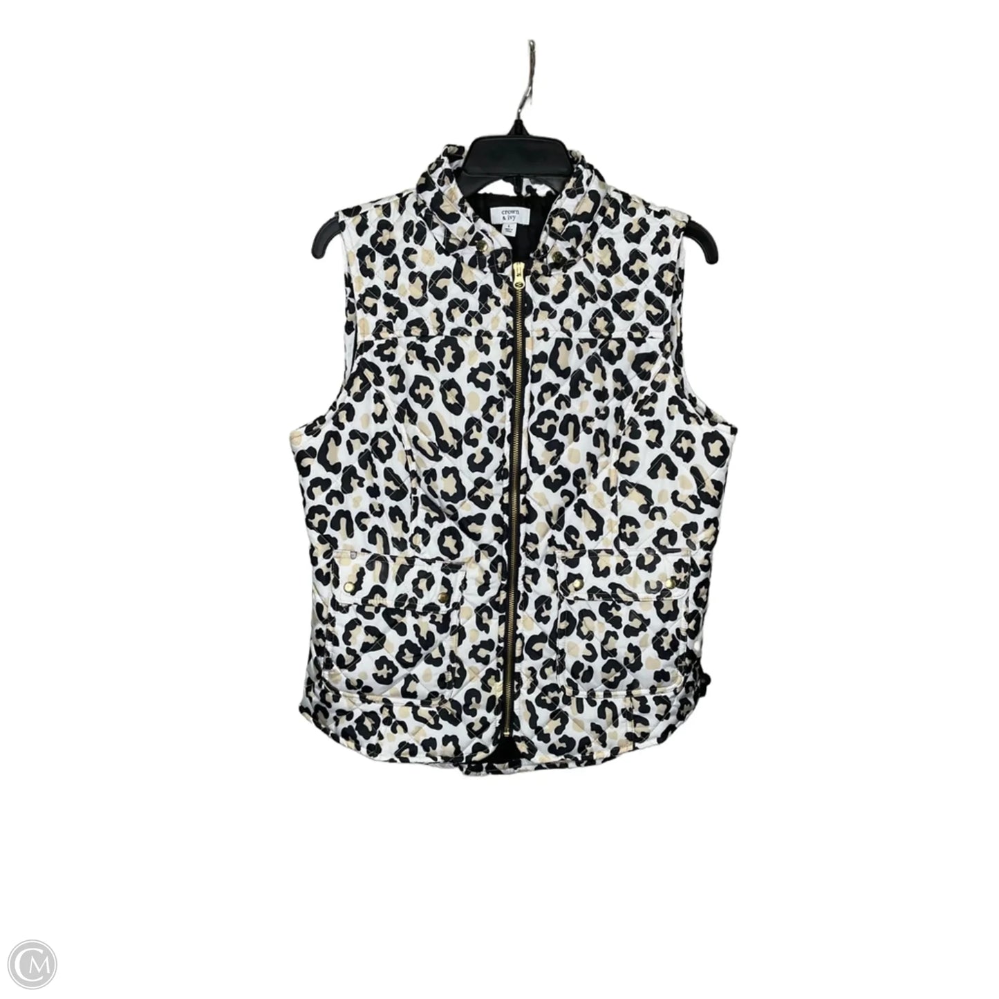 Vest Puffer & Quilted By Crown And Ivy In Animal Print, Size: L