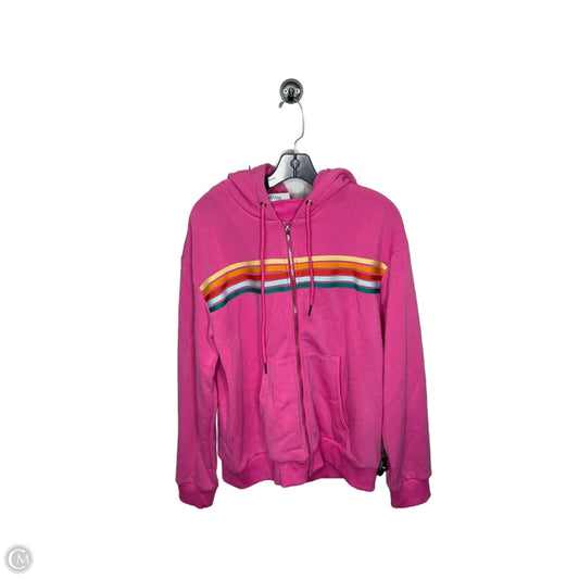 Sweatshirt Hoodie By Fabrik In Pink, Size: L