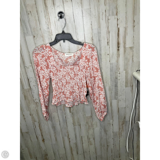 Top Long Sleeve By Goodnight Macaroon In Peach, Size: S