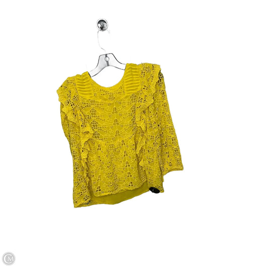 Top Long Sleeve By Anthropologie In Yellow, Size: Xs