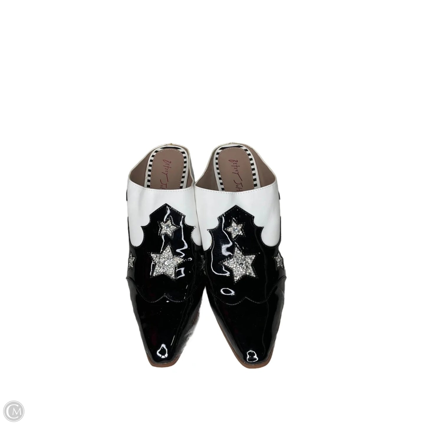 Boots Ankle Heels By Betsey Johnson In Black & White, Size: 11