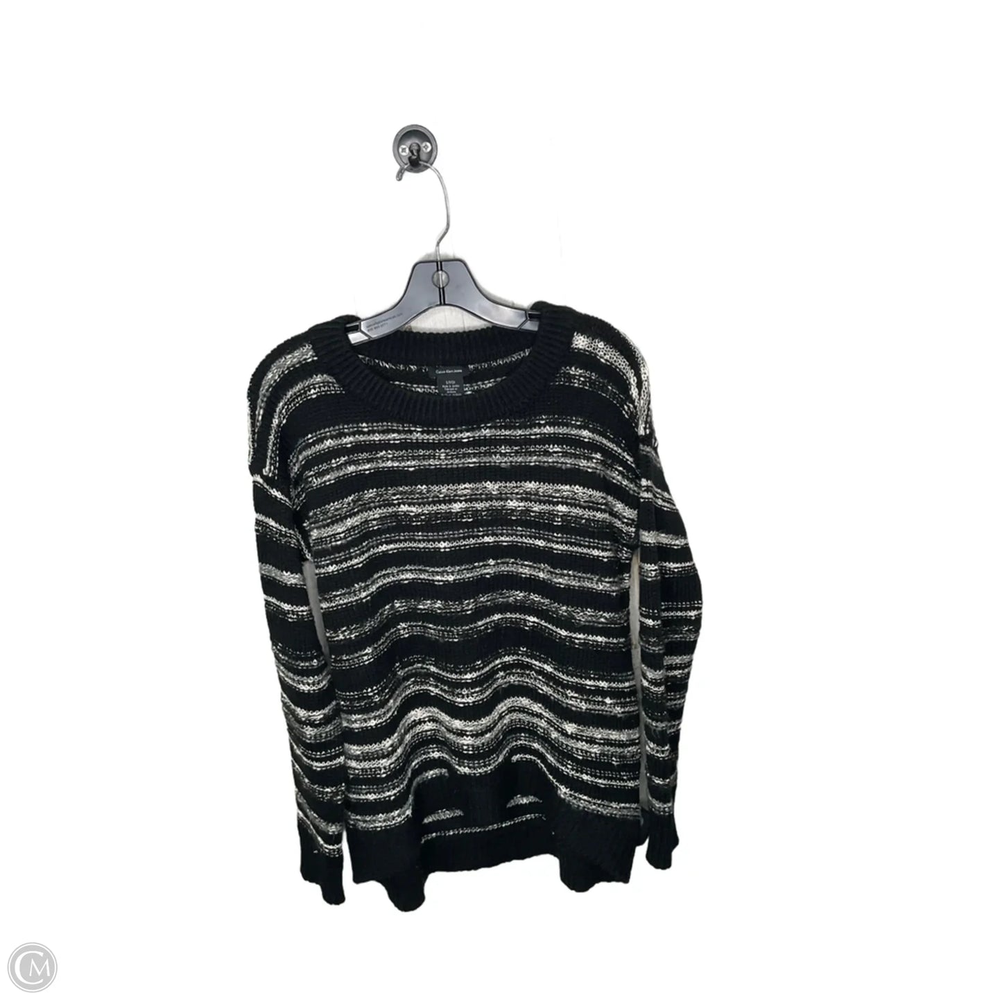 Sweater By Calvin Klein In Black & Cream, Size: S
