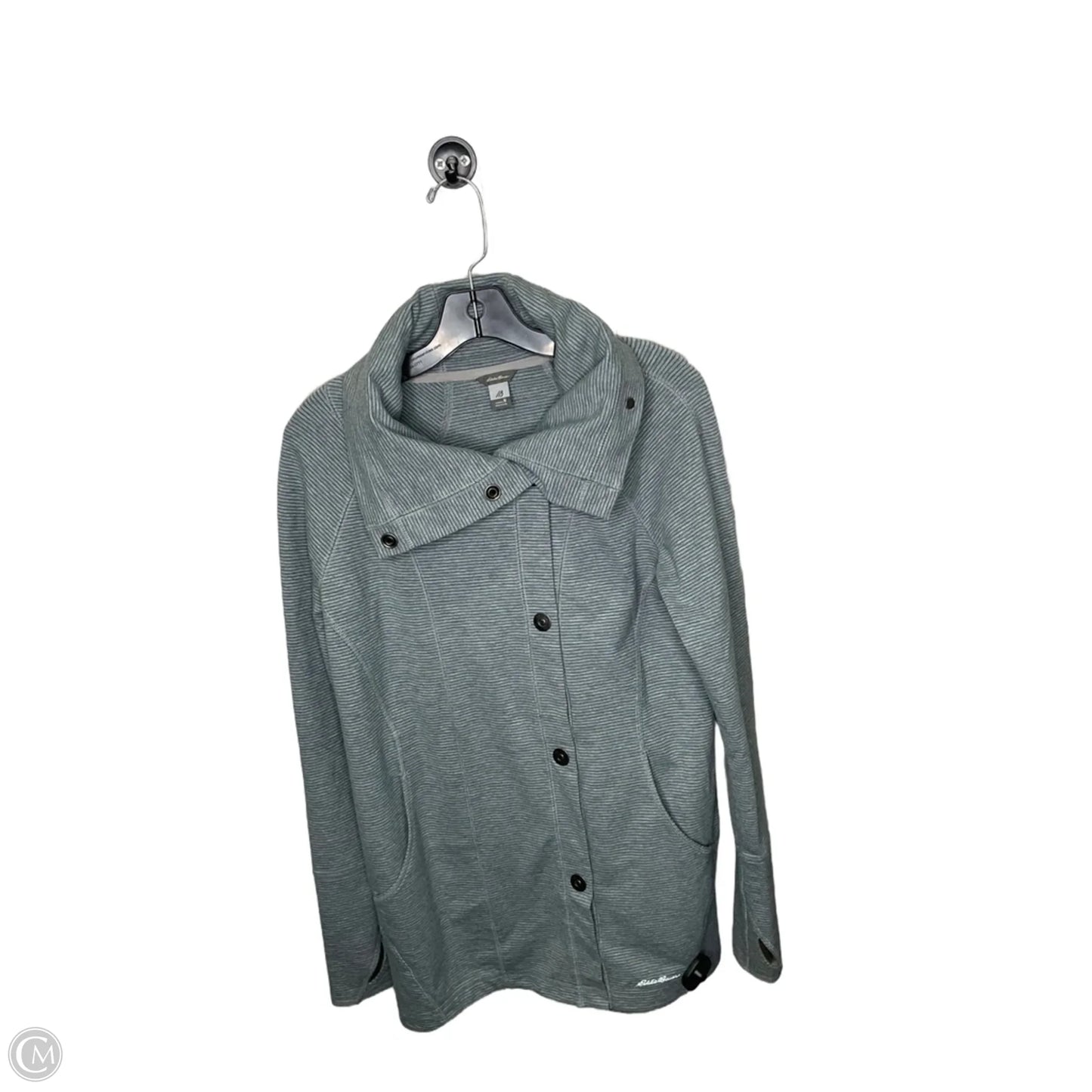 Athletic Jacket By Eddie Bauer In Striped Pattern, Size: M