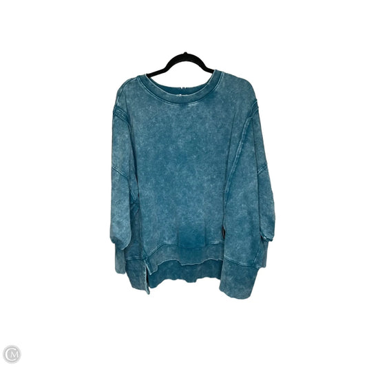 Top Long Sleeve By Zenana In Teal, Size: L
