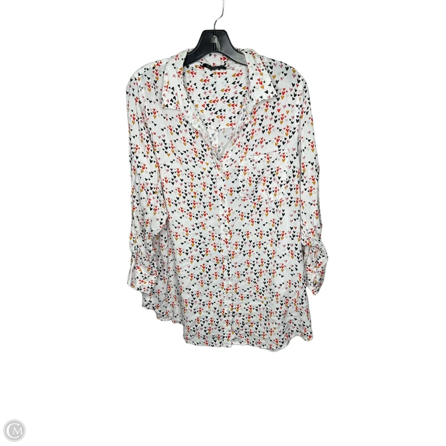 Top Long Sleeve By Velvet Heart In White, Size: 1x