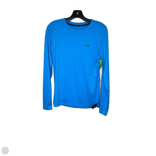 Athletic Top Long Sleeve Crewneck By Under Armour In Blue, Size: S