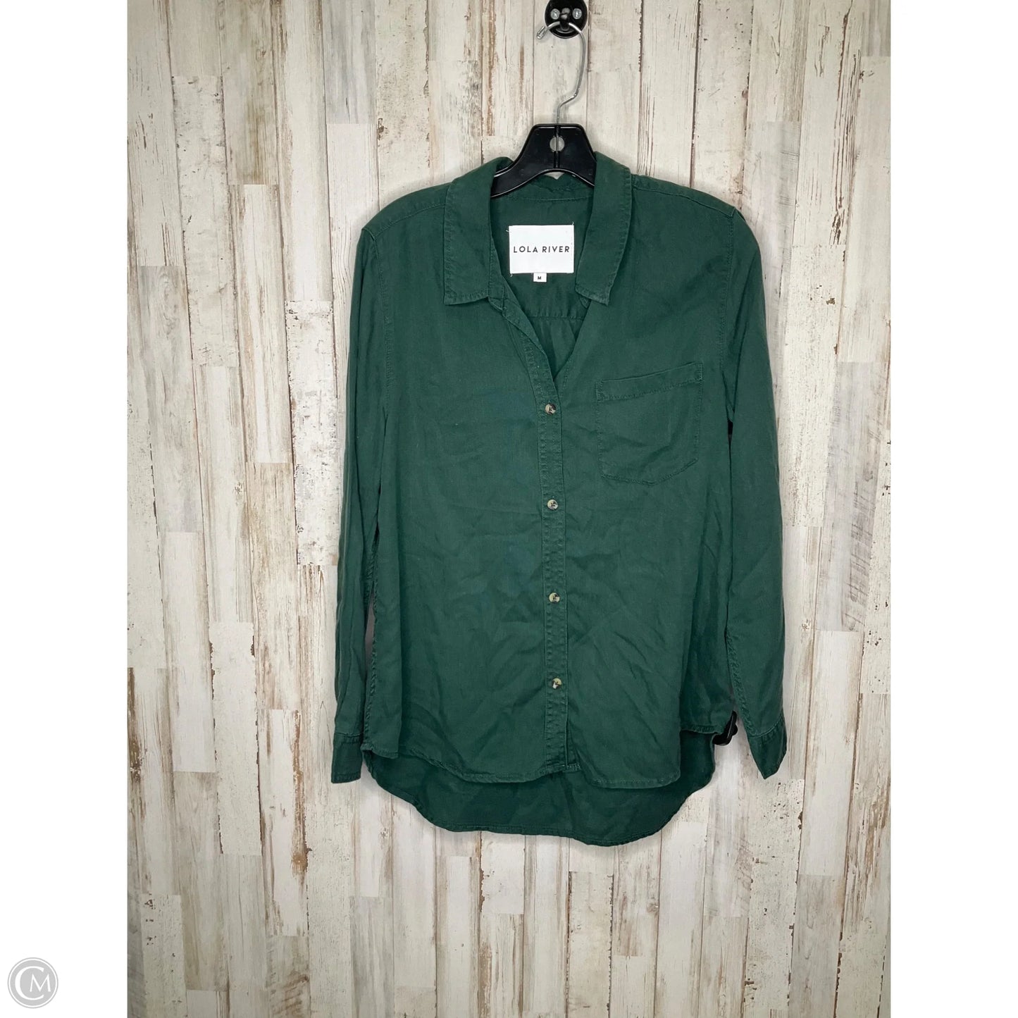 Top Long Sleeve By Lola River In Green, Size: M