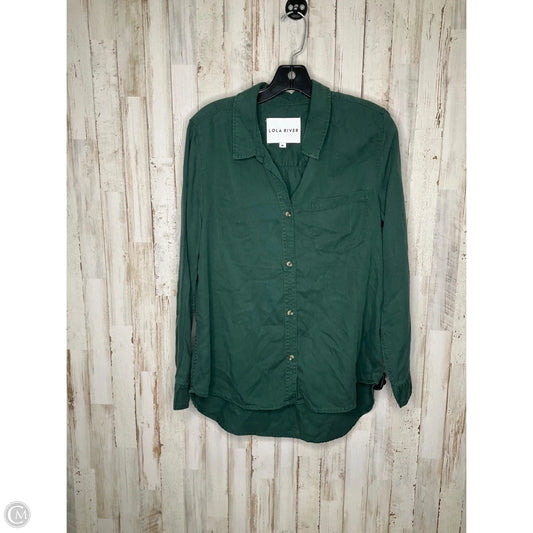 Top Long Sleeve By Lola River In Green, Size: M