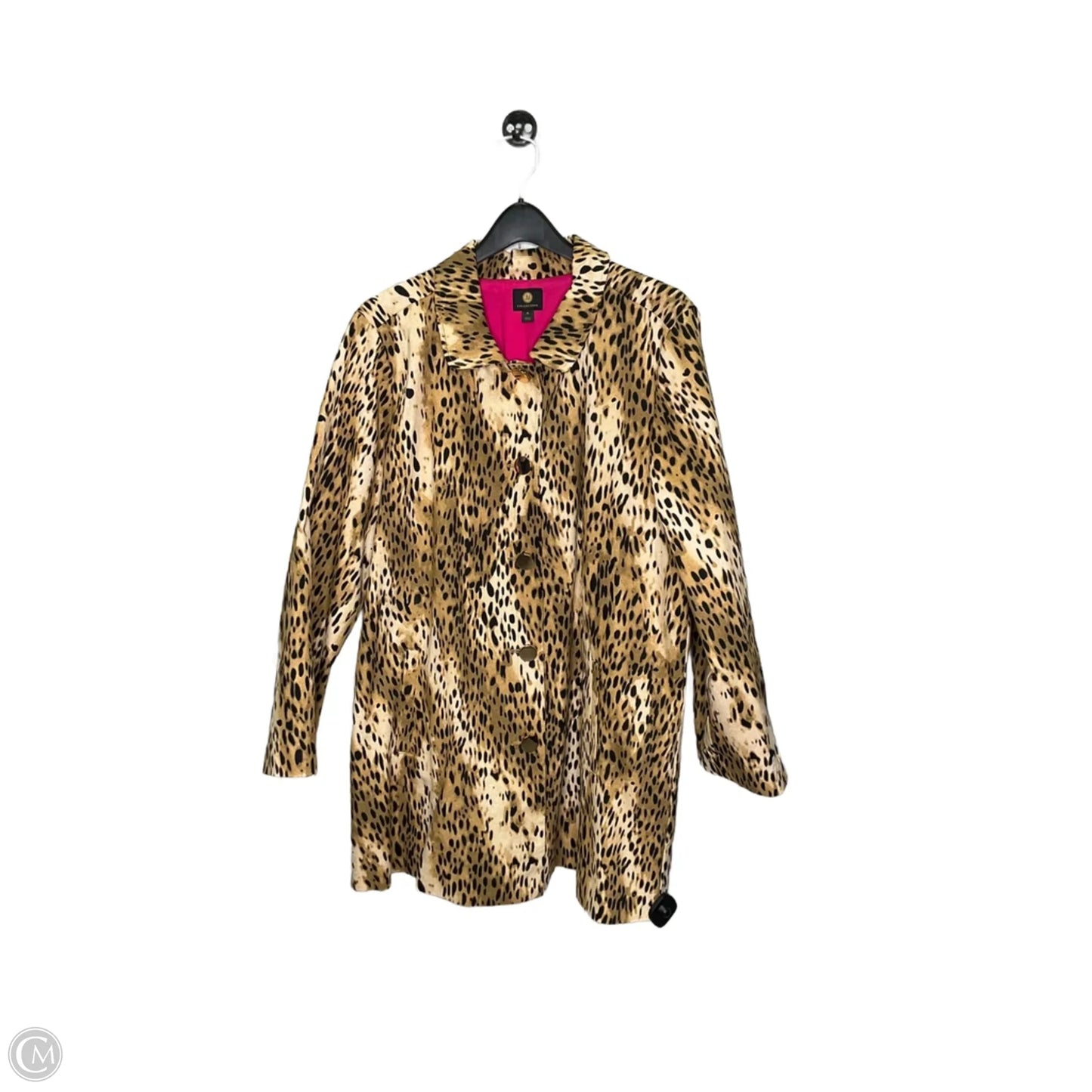 Coat Trench Coat By Jm Collections In Animal Print, Size: Xl