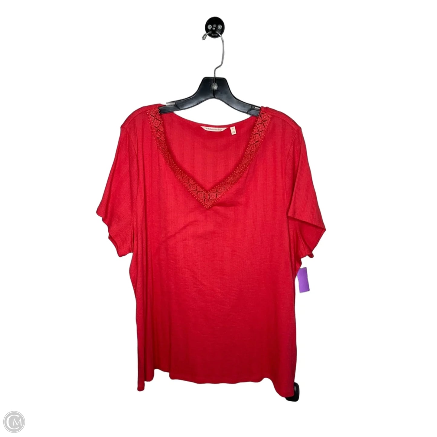 Top Short Sleeve By Soft Surroundings In Coral, Size: 1x