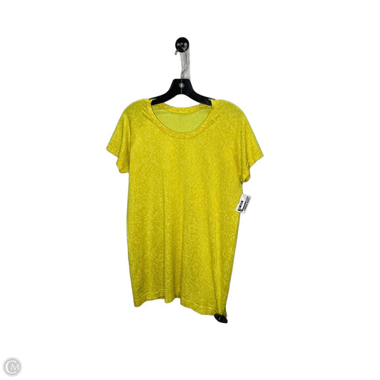 Athletic Top Short Sleeve By Lululemon In Yellow, Size: L