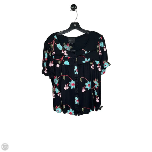 Top Short Sleeve By Clothes Mentor In Black, Size: M