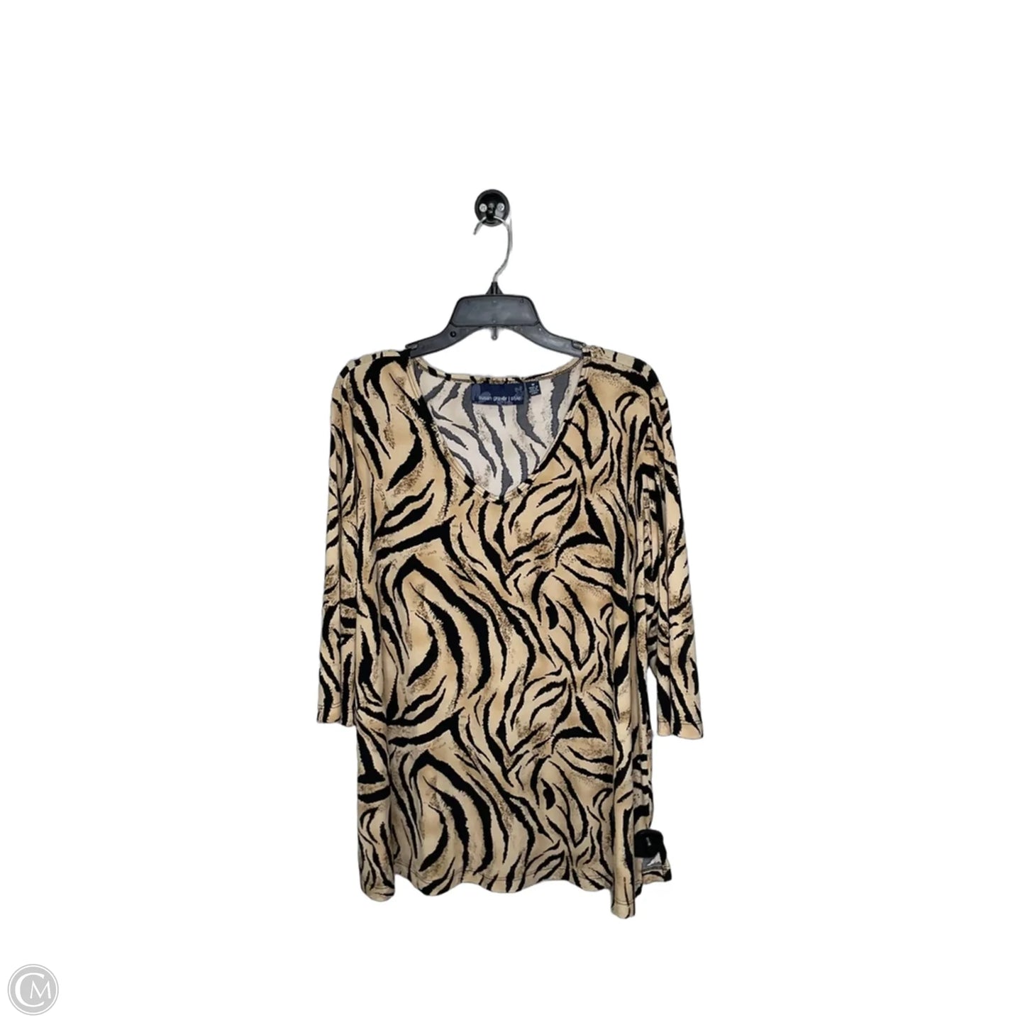Top Short Sleeve By Susan Graver In Animal Print, Size: 1x