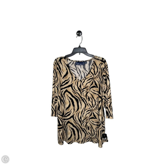 Top Short Sleeve By Susan Graver In Animal Print, Size: 1x