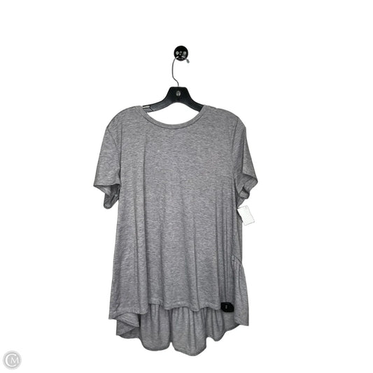 Top Short Sleeve By Emery Rose In Grey, Size: Xxl