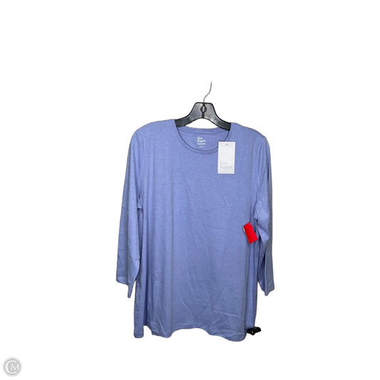 Top 3/4 Sleeve Basic By Kim Rogers In Blue, Size: L