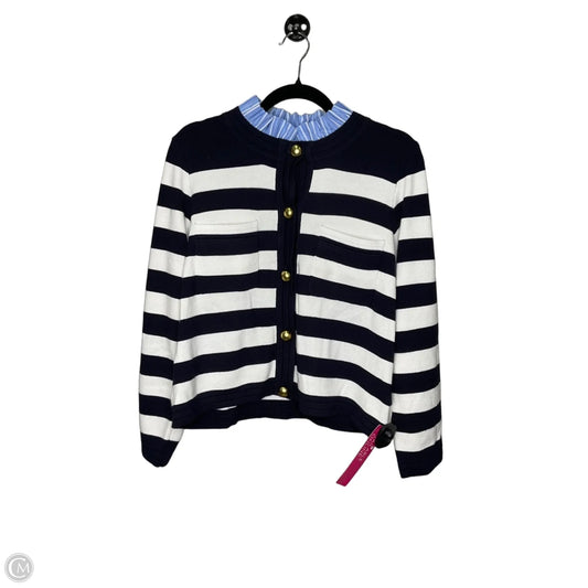Cardigan By Free Assembly In Striped Pattern, Size: L