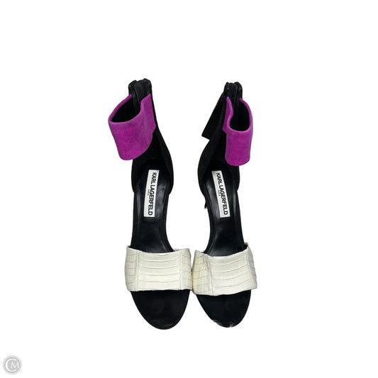 Shoes Designer By Karl Lagerfeld In Purple & White, Size: 8