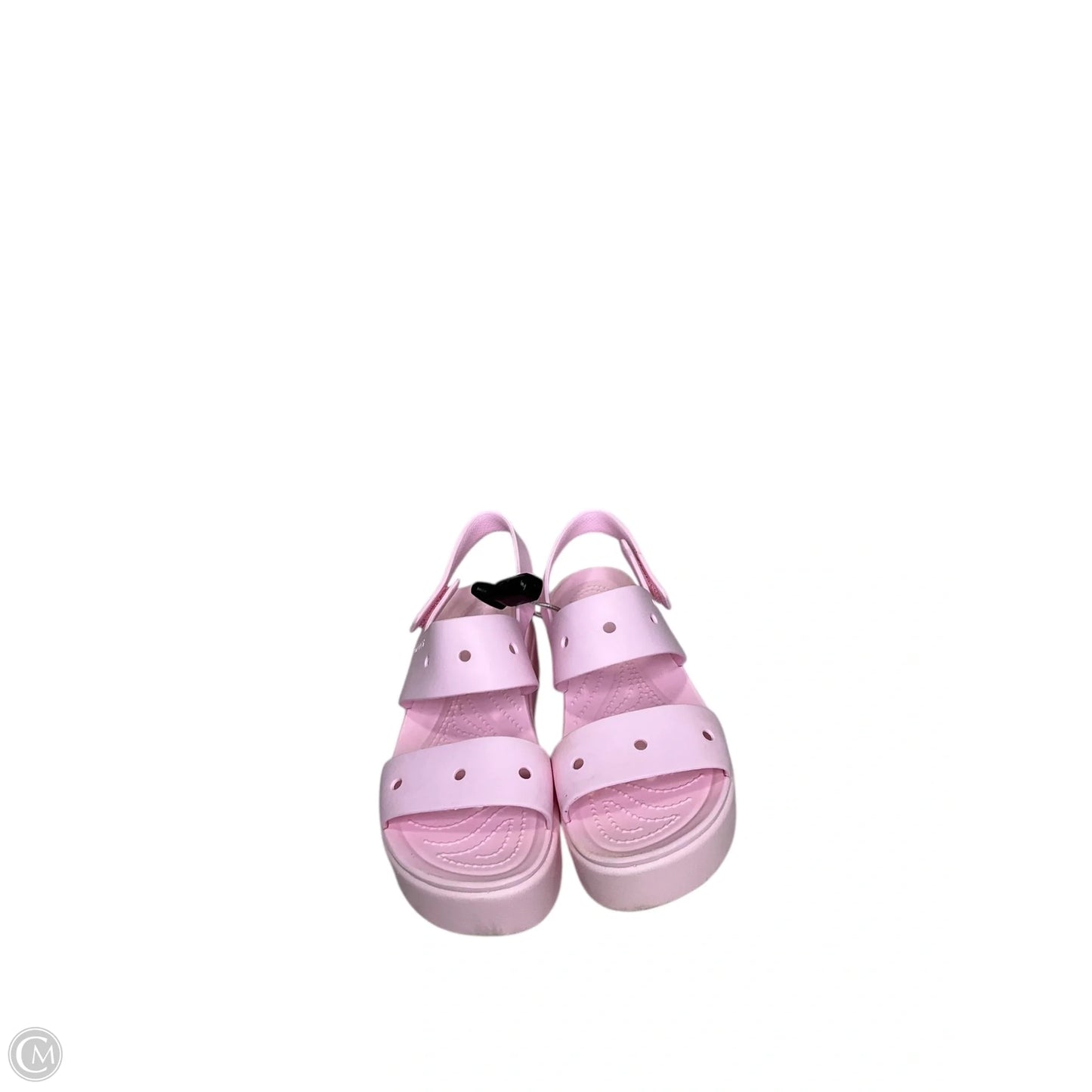 Sandals Flats By Crocs In Pink, Size: 6