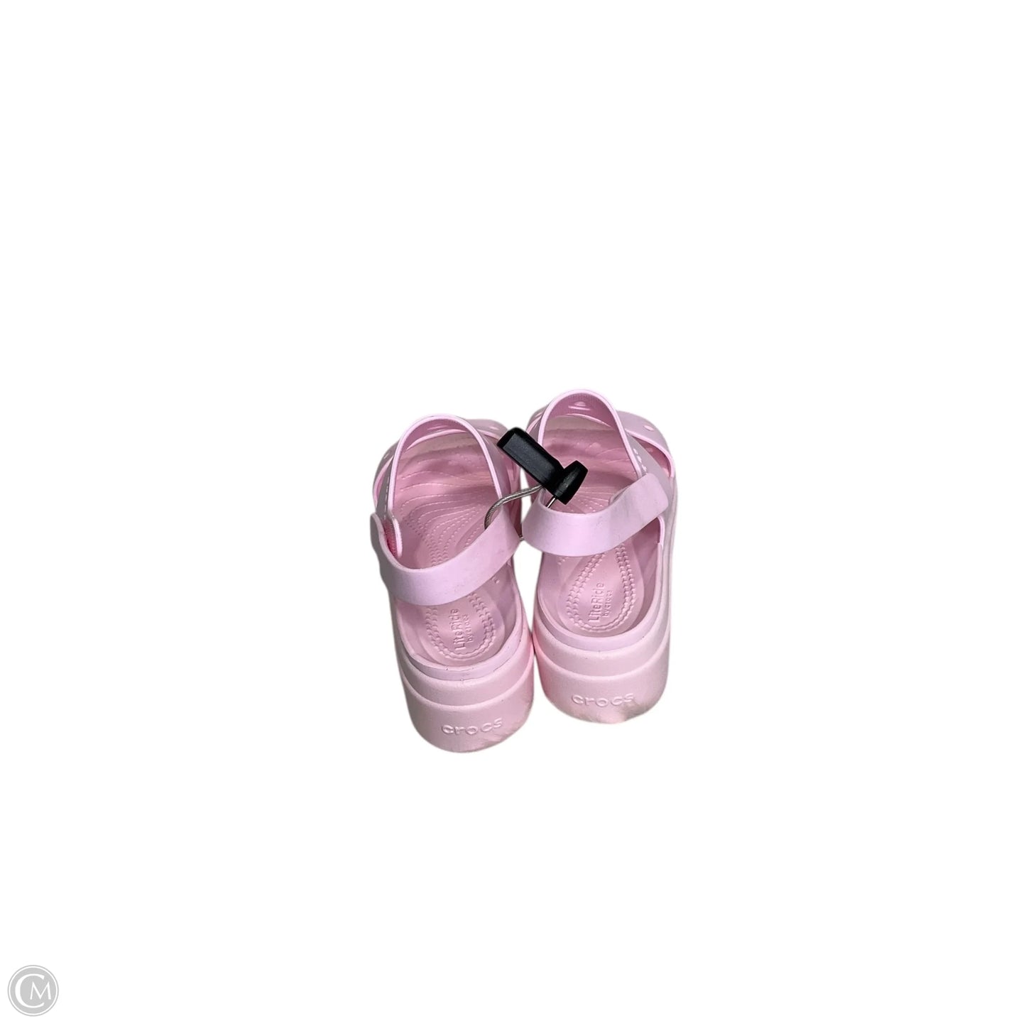 Sandals Flats By Crocs In Pink, Size: 6