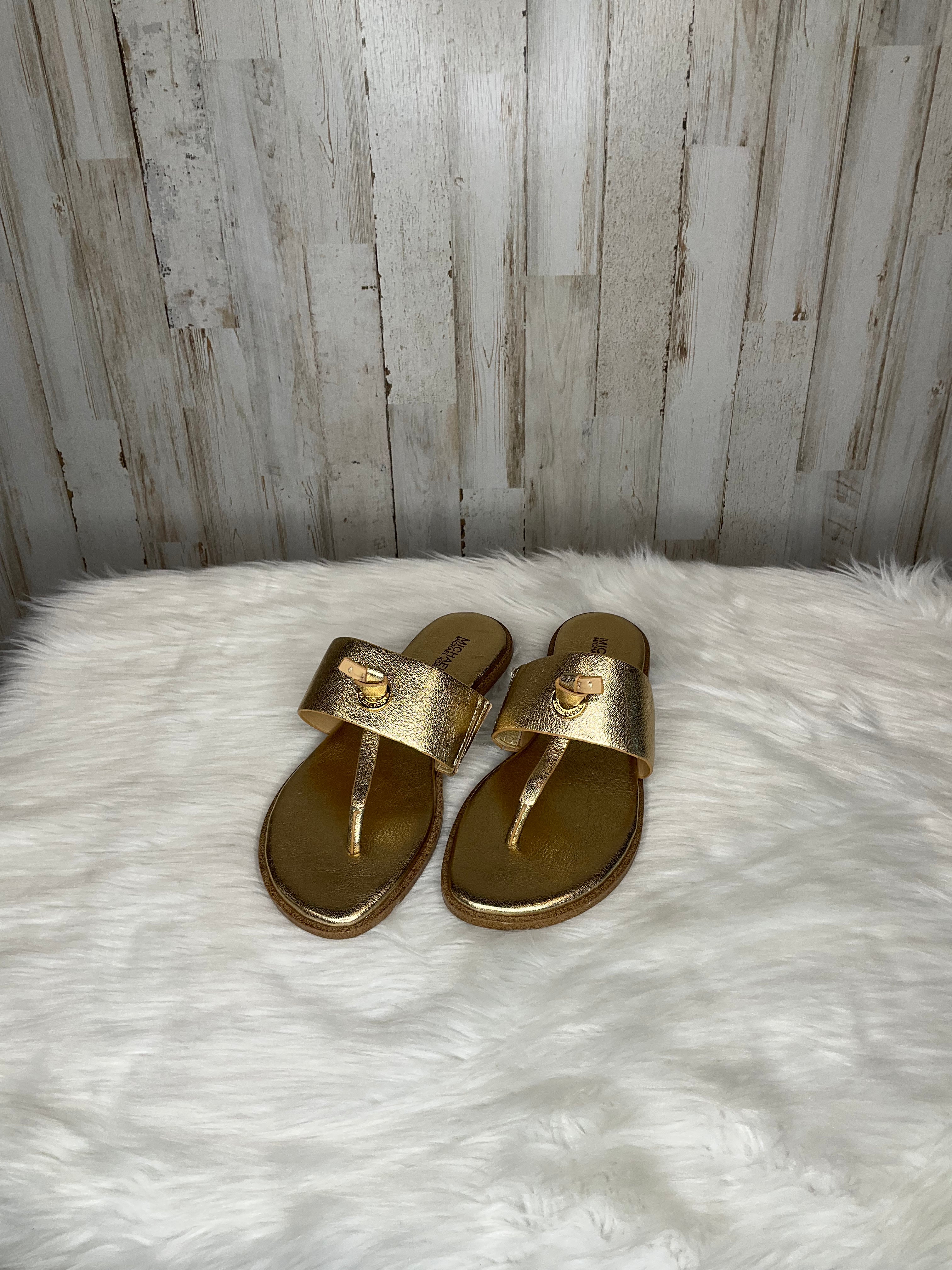 Michael kors best sale gold sandals flat